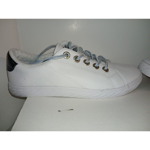 Blowfish WHITE LEATHER Blue Dov sneakers Womens 6.5 Very Nice GENTLY USED - Picture 6 of 16